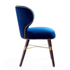 Manhattan Comfort - Lot de 2 chaises de salle à manger modernes Strine 21,65 po en velours bleu-Capacité de charge : 136 kg