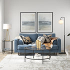 Hudson&Canal - Table d'appoint ron Sivil 50 cm de largeur avec étagère en verre - Bronze noirci-La taille compacte est parfaite pour les petits espaces