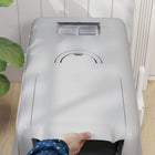 PawHut Stainless Steel Cat Litter Box with Removable Lid & Scoop - Grey-Colour: Grey, Silver 