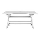 Rocelco 46" Deluxe Adjustable Height Desk Riser and Floor Stand Bundle - White/Black-RETRACTABLE ERGONOMIC KEYBOARD TRAY: Keyboard tray 25.75" W x 11.25" D extends and retracts while keeping a 4.5" spacing between keyboard tray and desktop which helps keep arms and wrists in an ergonomic position to prevent neck and back strain while sitting or standing