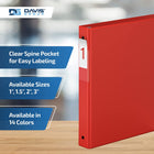 Davis Group Premium Economy Binder - Round Ring - 1" - Red - 6 Pack-Round Ring, Non-Locking