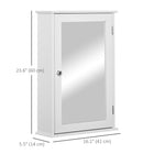 Kleankin Wall Mount Bathroom Mirror Cabinet with Shelves - White-The surface is painted, which is easy to clean