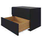 Nexera Avenue Nightstand With 1-Drawer And Folding Door - Black-Scratch, stain and water resistant melamine top panel