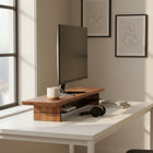 Decent Living Monitor Stand/Riser - Solid Walnut-Stand sizes: 880mm L x 200mm W x110mm H/ 34.5" L x 8" W x 4.35" H