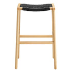Modway - Saoirse Tabouret de bar en bois de corde tressée - Noir naturel - Ensemble de 2-8