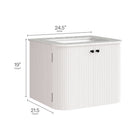 Modway - Zia Support mural de 24" Meuble de salle de bain avec lavabo en marbre - Ivoire-Évier en marbre