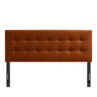 Modway Lily Stain-Resistant Performance Velvet Full Size Headboard - Rust-Padded Construction