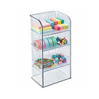 Azar - Organiseur en plastique extra-petit à trois niveaux - 9,87 po x 4,75 po x 3,12 po - Transparent-La lèvre avant surélevée aide à maintenir les articles solidement en place