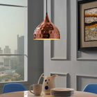 Modway - Dimple Or rose en forme de cloche de 11" Lumière suspendue-Abat-jour en acier or rose et plaque de plafond