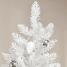 HOMCOM 6' Artificial Christmas Tree with Metal Base - Pink/White-Flame retardant branches are unlikely to catch fire or cause serious household damage 