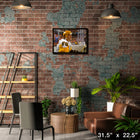 Mario Lemieux Pittsburgh Penguins on Bench - Framed Canvas - 31" x 22"-Officially licensed by the NHL and NHLPA