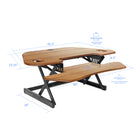 Rocelco – Support de bureau en coin CADR-46 à hauteur réglable, 46 po, avec portée verticale allongée, teck-Supporte jusqu'à 50 lb