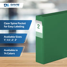 Davis Group Premium Economy Binder - D Ring - 2" - Green - 6 Pack-D Ring, Non-Locking
