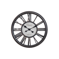 Monarch Specialties Clocks 18" Round Wall Clock - Antique Black -A simply stylish 18" round wall clock in a transitional design with subtle vintage vibes for your home decor