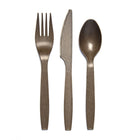 Eco Dinnerware - Ensemble de couverts en vrac - Paquet de 300-Brun, paillettes de grains de café