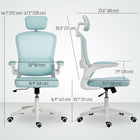 HOMCOM Ergonomic Office Chair with Lumbar Support - Light Green-Breathable mesh back and high-density foam seat ensure cool, comfortable all-day use