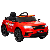 Qaba 12V Electric Police Car for Kids with Remote Control - Red-Dual motos, remote control allows three adjustable speed for safe driving 