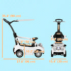 Qaba - Voiture pousse-pousse 3 en 1 pour enfants, voiture à glisser pour tout-petits, conception pied au sol - blanc-Des éléments comme la barrière de sécurité sont détachables pour plus de praticité 