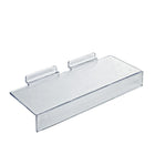 Azar Displays Acrylic Shoe Shelf for Slatwall with Sign Slot - 10" W x 1.25" H x 4" D - Clear - 10 Pack-Sold in Packs of 10