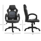 HOMCOM Racecar Style Office Chair - Grey-Sturdy 5-Star base with supportive gas cylinder, can hold up to 264 lb (120 kg)