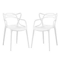 Modway Entangled Dining Set - White - 2 Pack-Modern dining chair