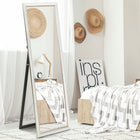 HOMCOM Full Length Mirror Standing Leaning Wall - 21" W x 64" H - White-Offers standing, leaning, or wall-mounting options for versatile placement 