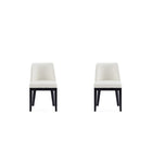 Manhattan Comfort - Lot de 2 chaises de salle à manger modernes Gansevoort 19 po en similicuir crème-Chaise de salle à manger moderne pour salle à manger et usage de travail lot de 2