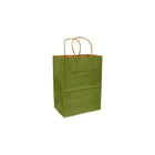 Eddie's 100% Recycled Kraft Shopper Paper Bag - 8" L x 4-3/4" W x 10-1/4" D - Leaf Green - 100 Pack-8" x 4-3/4" x 10-1/4"