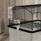 PawHut Hamster/Gerbil Cage with Wheels, Detachable Bottom, Ramp-Material: Steel, PP
