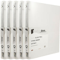 JAM Paper Plastic 3 Ring Binder, 0.75 inch, Clear, 5 Pack (7525644g)-Clear