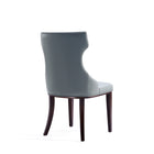 Manhattan Comfort Reine 19.7" Traditional Faux Leather Upholstered Dining Chair - Pebble Grey - Set of 4-Delivered to you Fully Assembled! No Assembly Required