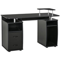HOMCOM 47.2" Computer Desk with Keyboard Tray - Black-Attractive finish with a clean design is great for your home office or dorm room