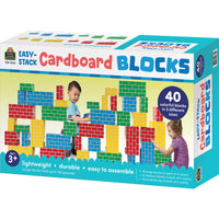 Teacher Created Resources - Blocs en carton à empiler facilement - Ensemble de 40 pièces-Construisez un monde de plaisir avec des blocs de construction conçus pour inspirer des heures infinies de jeu imaginatif