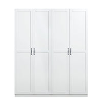 Manhattan Comfort - Hopkins 59,22 po Ensemble Moderne 2 Pièces Armoire de Rangement à 14 Étagères - Blanc-Armoire moderne autoportante à 2 sections avec compartiments de rangement pour chambre et usage de stockage