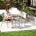 Outsunny - ensemble bistrot de mobilier de patio en rotin 3 pièces - gris clair-Les chaises disposent d’un dossier inclinable à 110° et d’une assise de 28,7 po (73 cm) de largeur pour un confort optimal 
