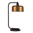 Hudson&Canal - Lampe de table Cadmus de 52,7 cm de haut avec abat-jour en métal - Bronze noirci/laiton/laiton-Conçu pour une ampoule à incandescence de 60 W - ampoule LED de 9 W, ampoule fluorescente (CFL) de 13 W ou ampoule LED à ballast automatique de 9 W, ampoule à culot E26, ampoule non incluse