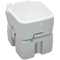 HOMCOM Outdoor Portable Travel Toilet with Level Indicator - 20 L-High-density polyethylene construction ensures no damage from cleaning and transporting