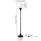 Hudson&Canal Mahdi Torchiere Floor Lamp with Glass Shade - Blackened Bronze/White Milk-Features easy assembly