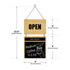 Royal Sovereign Hanging Open/Close Business Sign - 9" W x 22" H-White Liquid Marker included and traditional chalk can be also used (not included)