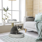 PawHut - Arbre à chat 17 po, tour pour chat avec poteau à griffer en sisal - gris clair-Jouets suspendus pour jouer et faire de l'exercice 