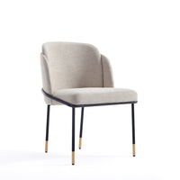 Manhattan Comfort Flor 22.83" Modern Twill Weave Upholstered Dining Chair - Wheat-Modern Dining Chair Perfect for Dining and Home Office Use