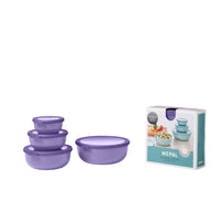 Mepal  Cirqula Bowls - Set of 4 - 350+750 mL, 1.25+2.25L/12+25+47+76oz - Lilac-Dishwasher Safe
