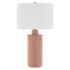 Hudson&Canal - Lampe de table Selina en céramique de 63 cm de haut avec abat-jour en tissu - Rose poudré/blanc-Design contemporain moderne pour votre salon, espace de travail ou table de chevet