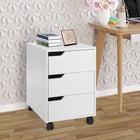 HOMCOM 3-Drawer Filing Cabinet with Wheels, Mobile - White-4 smooth wheels (2 with locking) for mobility and stability 
