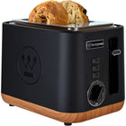 Westinghouse 2-Slice Toaster Faux Wood Collection-Wide slots accommodate everything from standard sliced bread to thick bagels and more