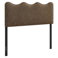 Modway - Athena Rayé Tissu tapis Tête de lit pleine grandeur, Bande de Terre-Rembourrage en tissu semblable au lin