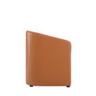 Manhattan Comfort Anna Round 23.23" Modern Faux Leather Upholstered Dining Armchair - Saddle - Set of 2-Made to Last. Commercial Grade Product