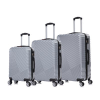 Swiss Traveller Steelara 3-Piece Hardside Luggage Set- Titanium Silver-Complete 3-Piece Luggage Set: Each contains a complete set with  20" carry-on, a 24" medium luggage, and a 28" large luggage pieces ready for all type of travel
