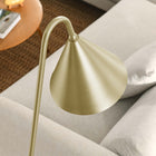 Modway Ayla Marble Base Floor Lamp - Satin Brass-On/Off Foot Switch