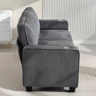 HOMCOM 3 Seater Sofa with Spring Cushion and Cup Holder for Bedroom - Dark Grey-Two cup holders keep your drinks within reach